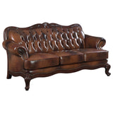 Coaster Victoria Rolled Arm Sofa Tri-tone and Brown Default Title