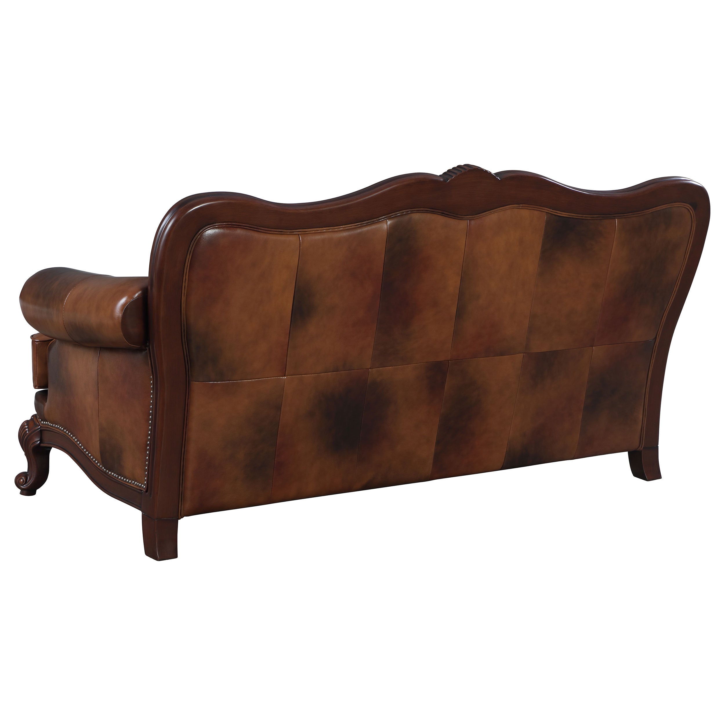 Coaster Victoria Rolled Arm Sofa Tri-tone and Brown Default Title