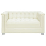 Coaster Chaviano Tufted Upholstered Loveseat Pearl White Default Title