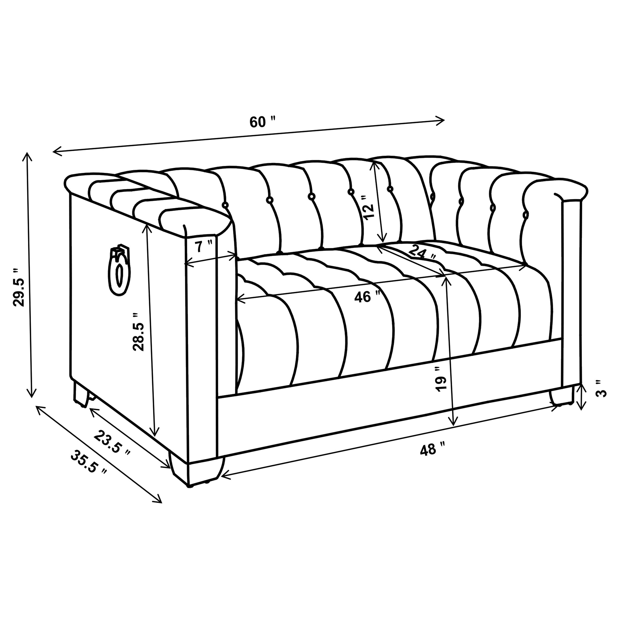 Coaster Chaviano Tufted Upholstered Loveseat Pearl White Default Title