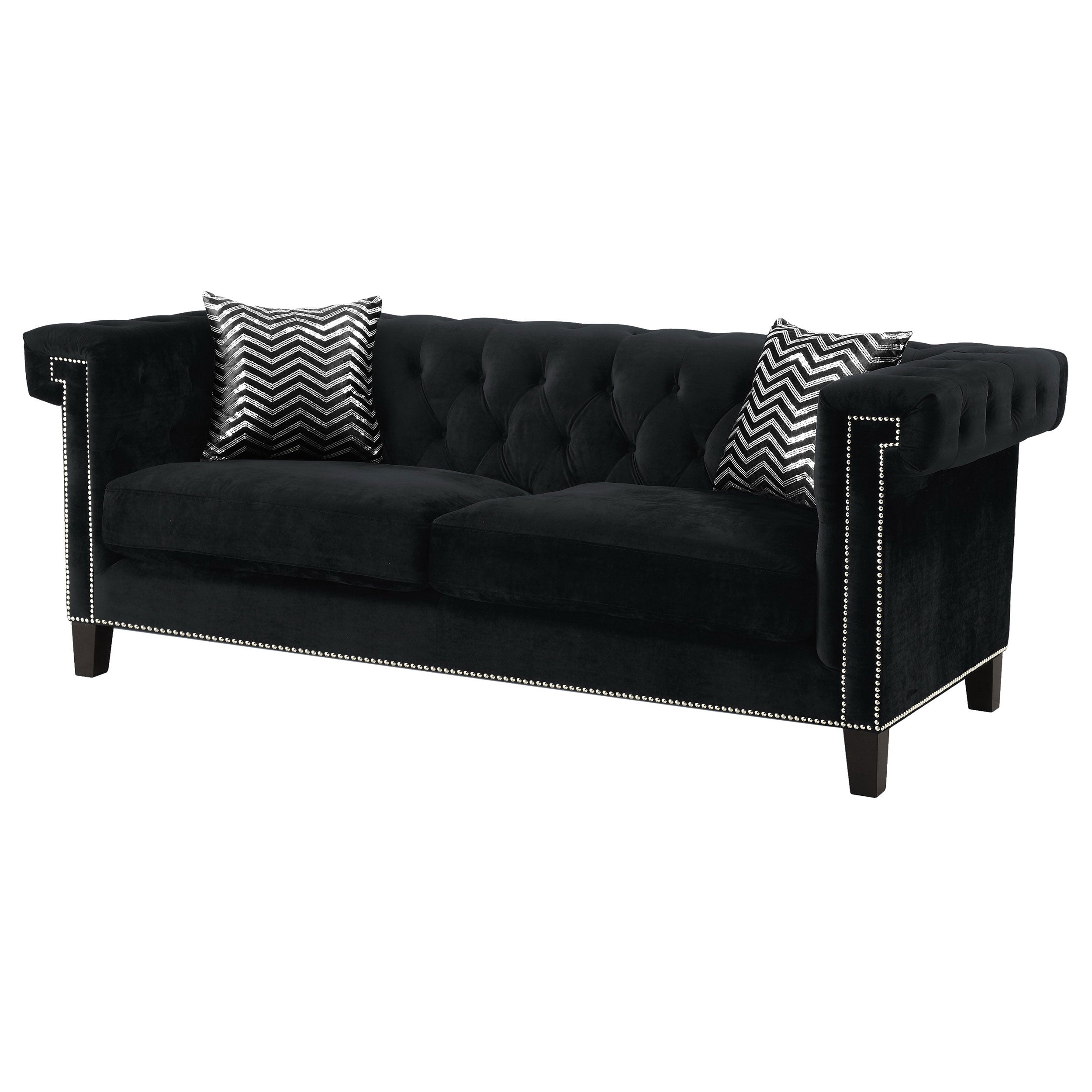 Coaster Reventlow Tufted Sofa Black Default Title