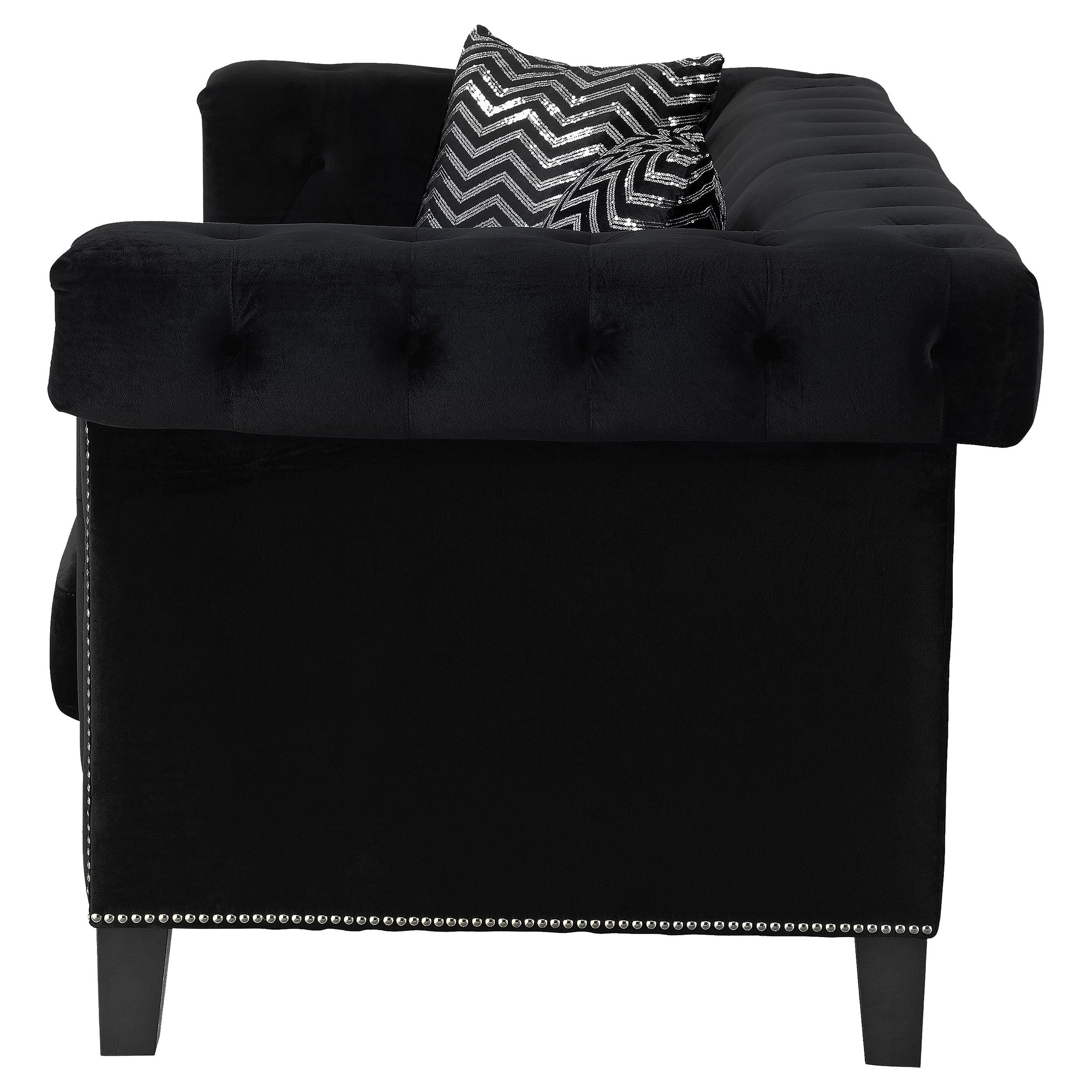 Coaster Reventlow Tufted Sofa Black Default Title