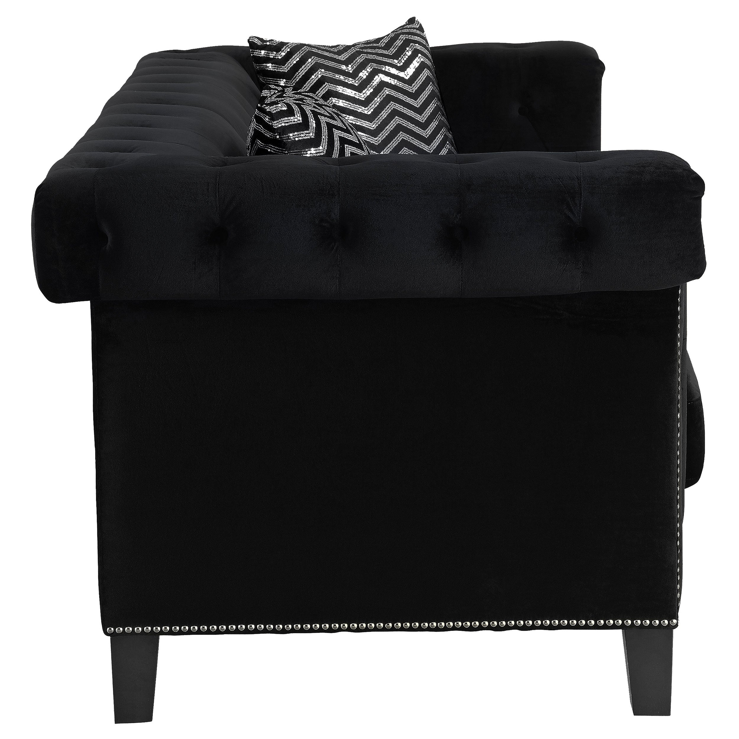 Coaster Reventlow Tufted Sofa Black Default Title