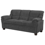 Coaster Clementine Upholstered Sofa with Nailhead Trim Grey Default Title