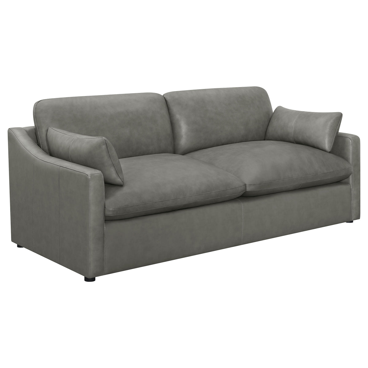 Coaster Grayson Sloped Arm Upholstered Sofa Grey Default Title