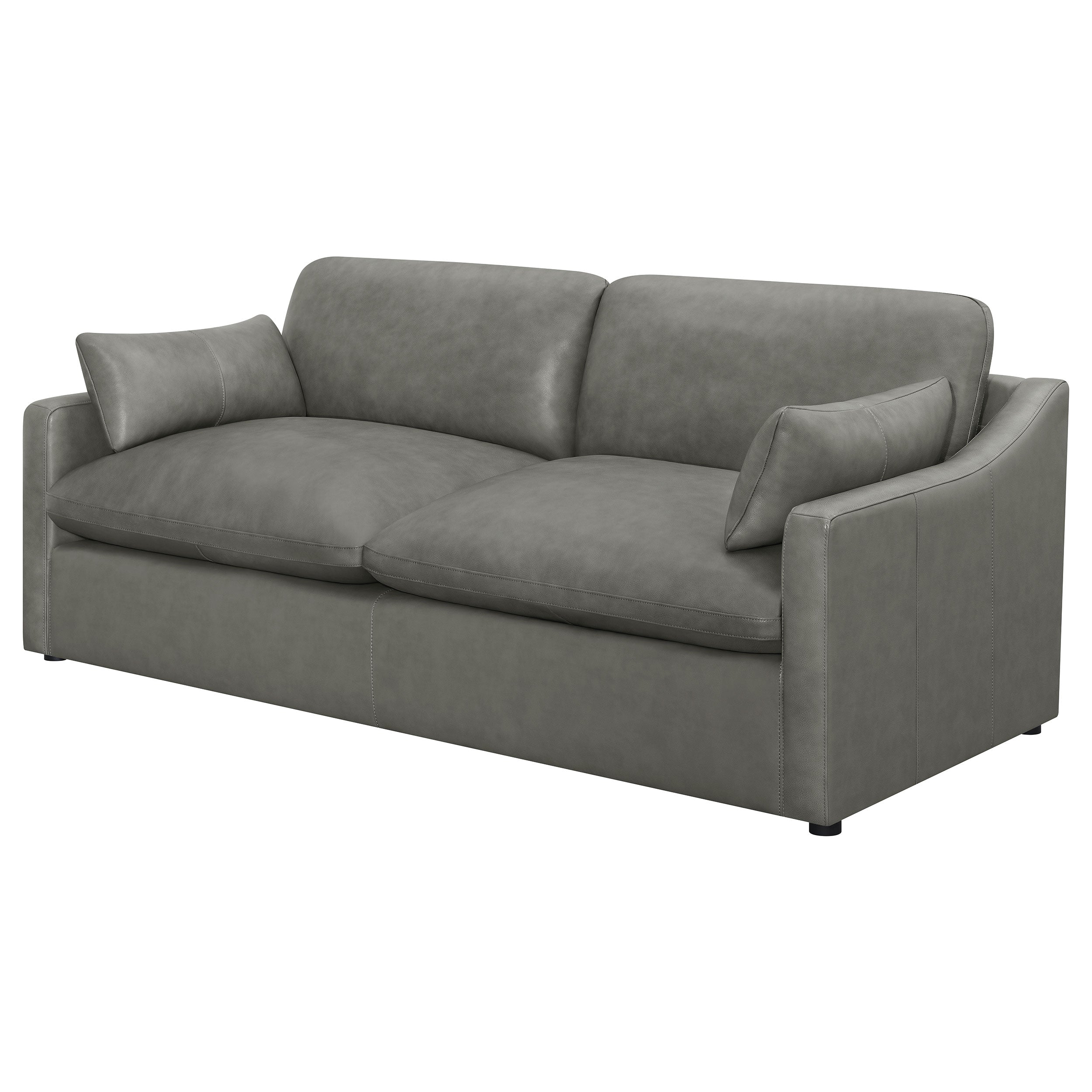 Coaster Grayson Sloped Arm Upholstered Sofa Grey Default Title