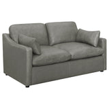 Coaster Grayson Sloped Arm Upholstered Loveseat Grey Default Title