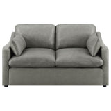 Coaster Grayson Sloped Arm Upholstered Loveseat Grey Default Title