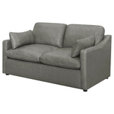 Coaster Grayson Sloped Arm Upholstered Loveseat Grey Default Title