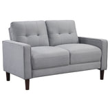 Coaster Bowen Upholstered Track Arms Tufted Loveseat Grey Default Title