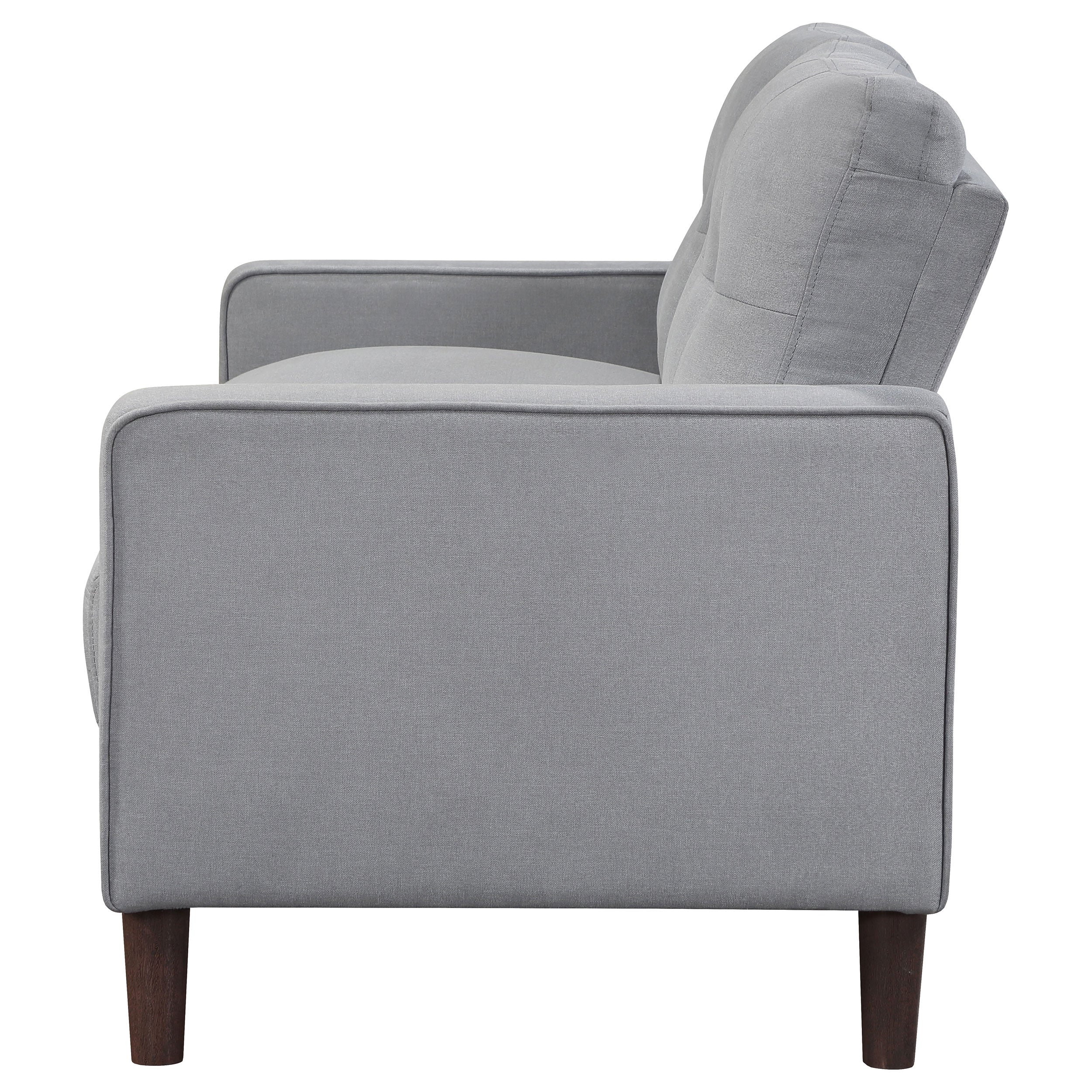 Coaster Bowen Upholstered Track Arms Tufted Loveseat Grey Default Title