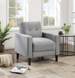 Coaster Bowen Upholstered Track Arms Tufted Chair Grey Default Title