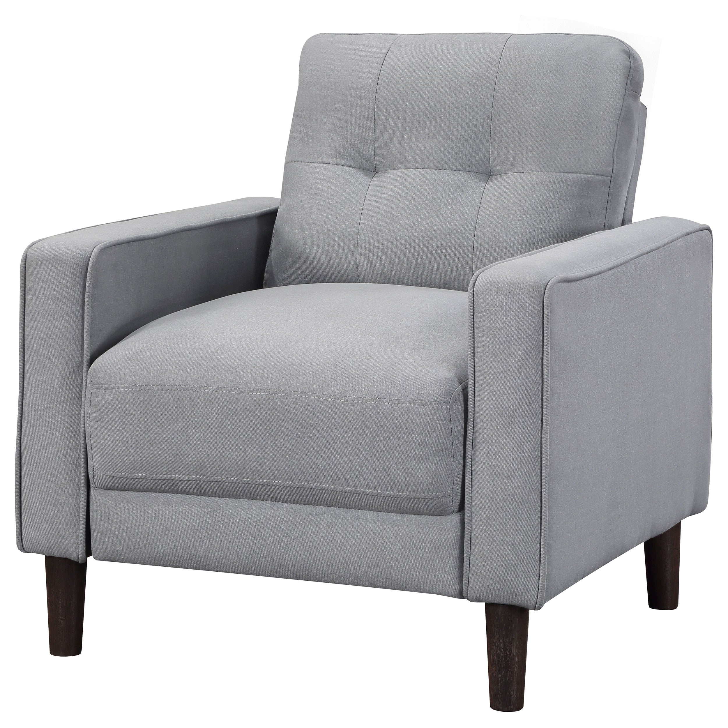 Coaster Bowen Upholstered Track Arms Tufted Chair Grey Default Title