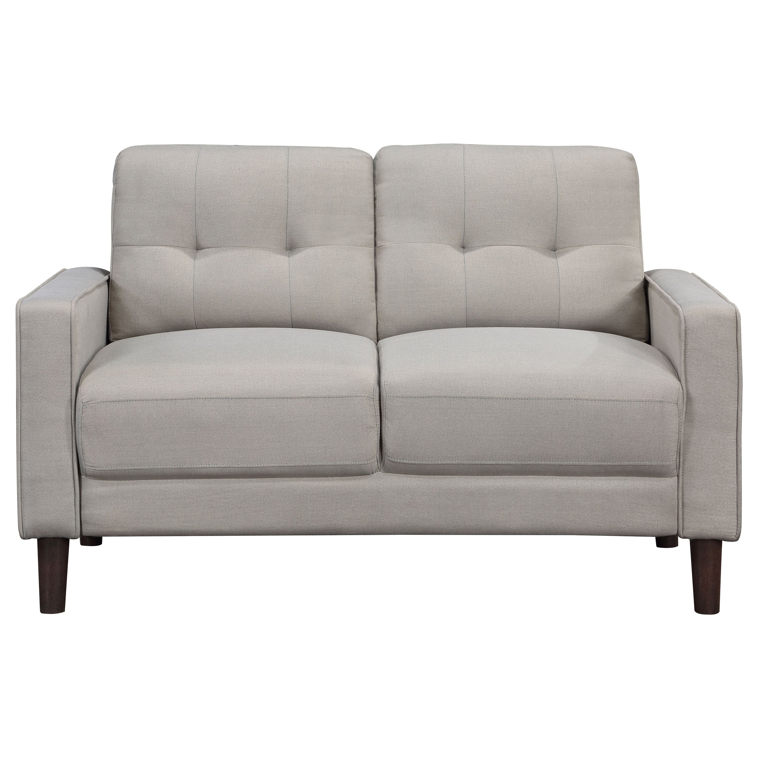 Coaster Bowen Upholstered Track Arms Tufted Loveseat Beige Default Title