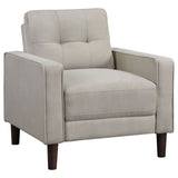 Coaster Bowen Upholstered Track Arms Tufted Chair Beige Default Title