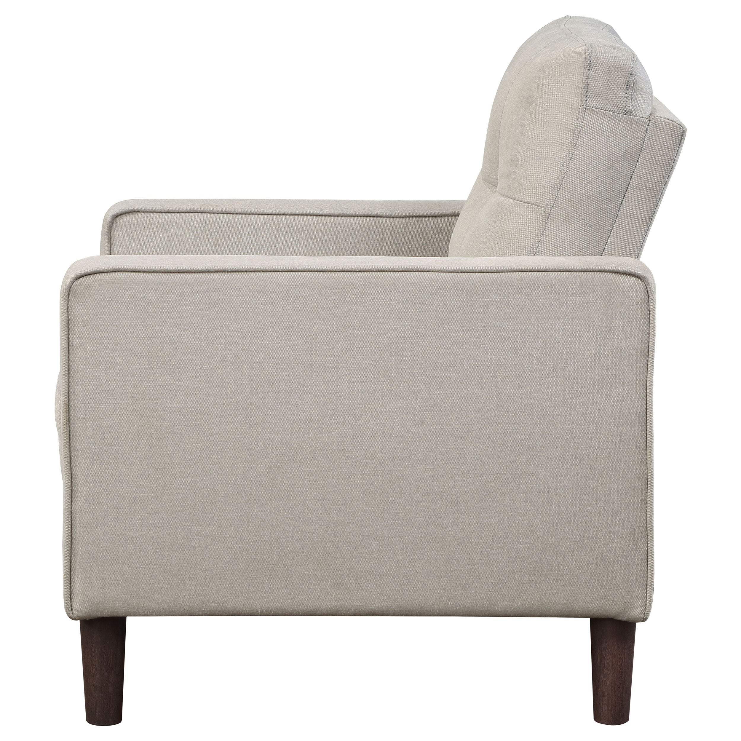 Coaster Bowen Upholstered Track Arms Tufted Chair Beige Default Title