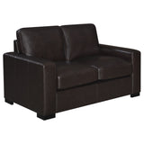 Coaster Boardmead Track Arms Upholstered Loveseat Dark Brown Default Title