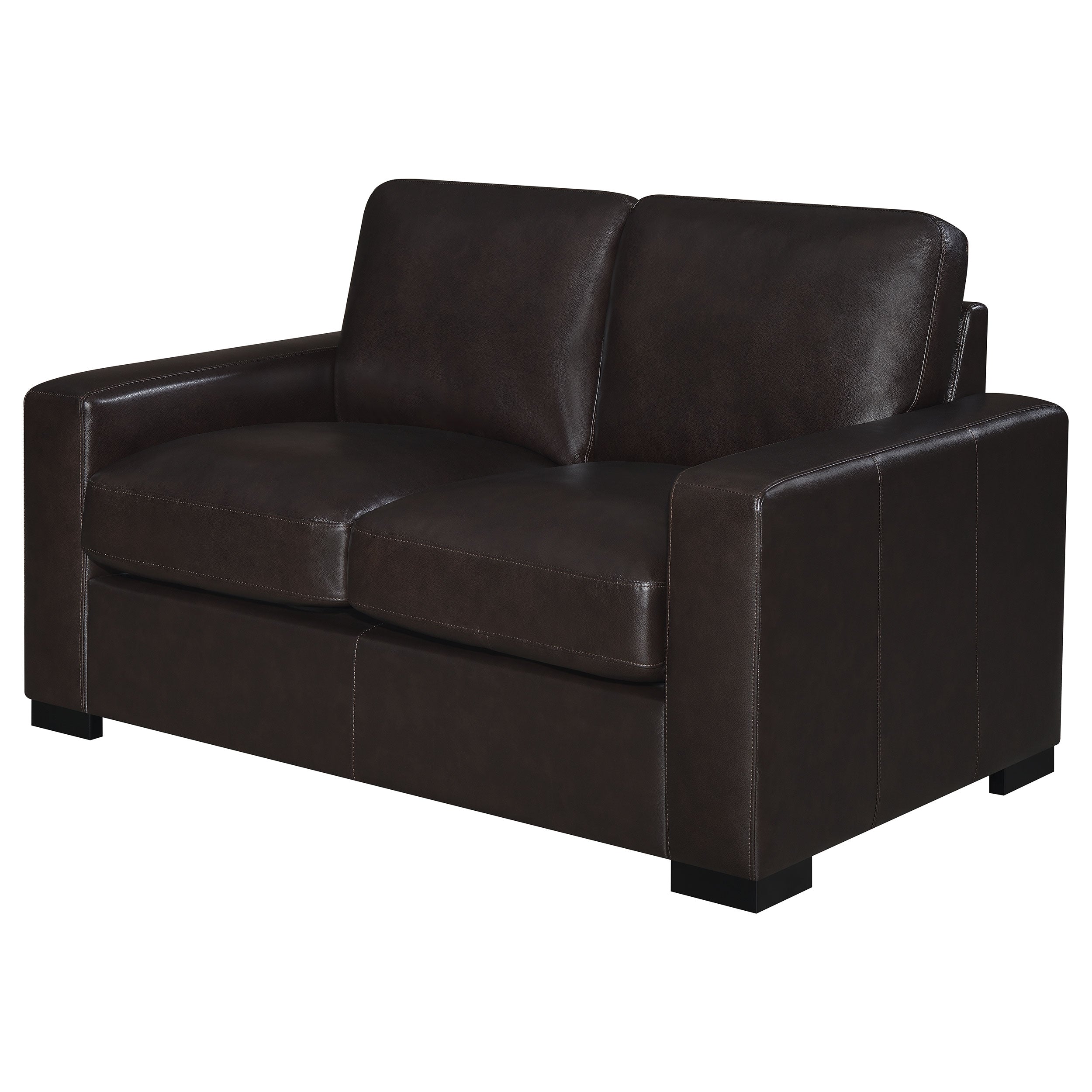 Coaster Boardmead Track Arms Upholstered Loveseat Dark Brown Default Title