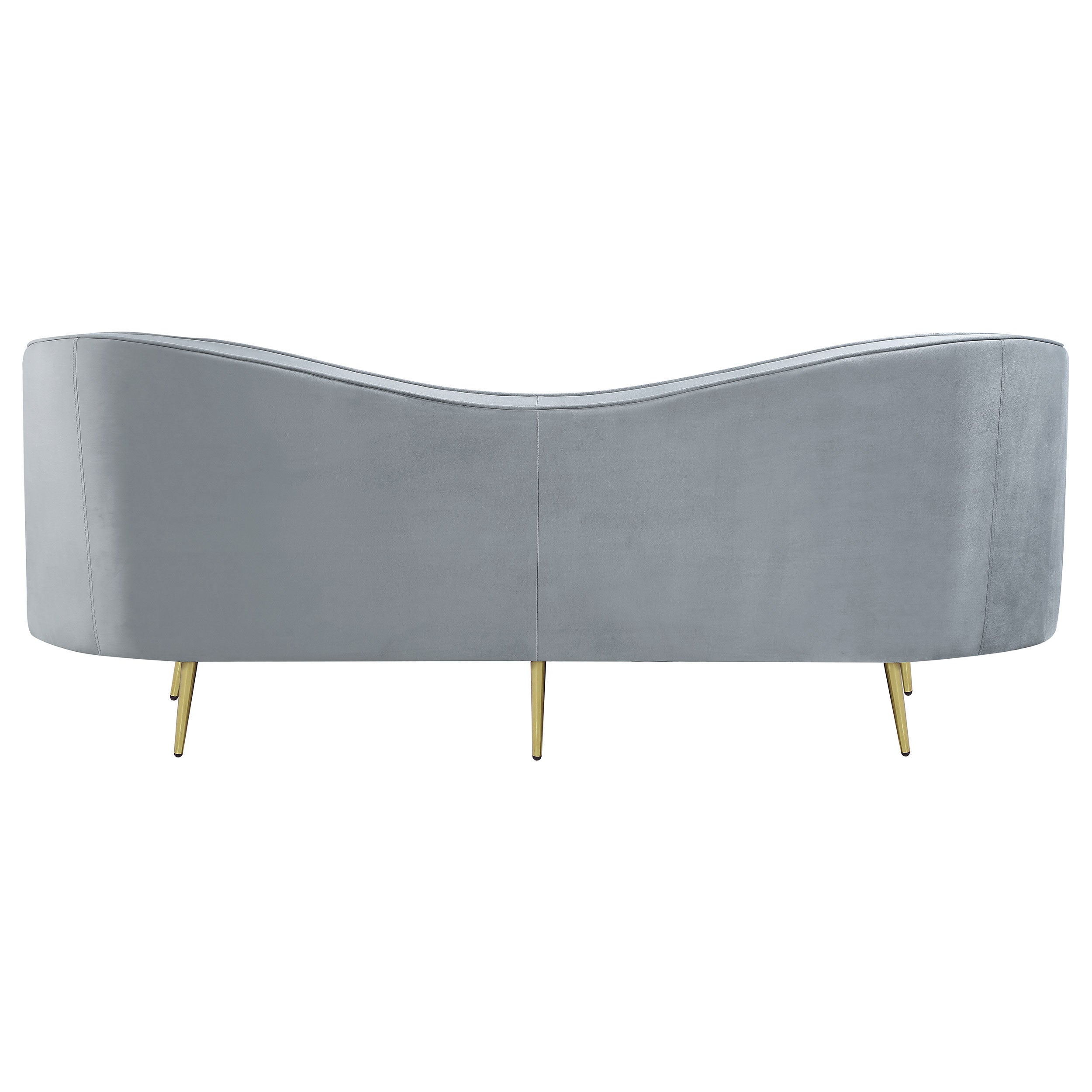 Coaster Sophia Upholstered Sofa with Camel Back Grey and Gold Default Title