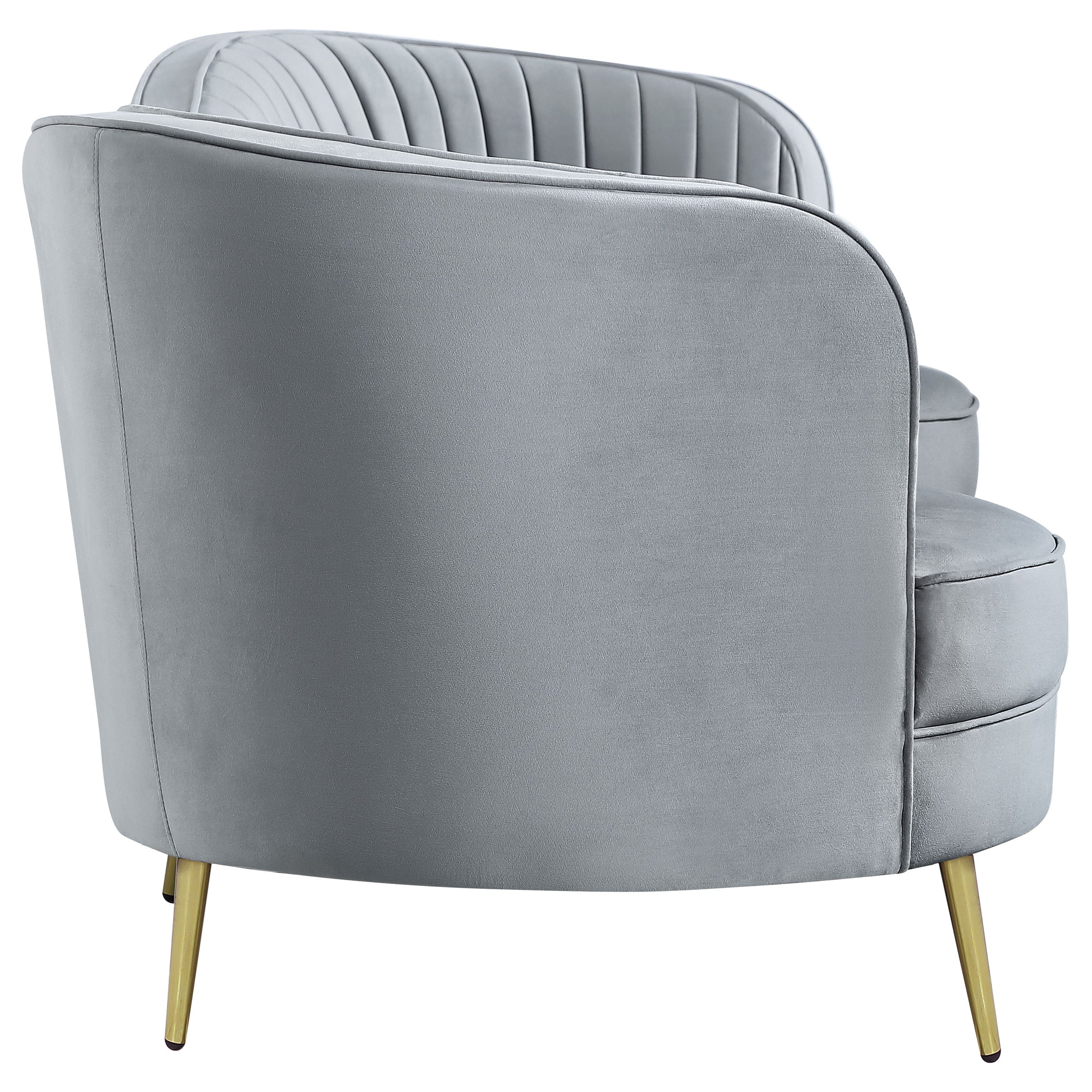 Coaster Sophia Upholstered Sofa with Camel Back Grey and Gold Default Title