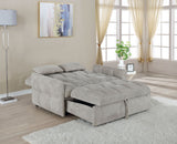 Coaster Cotswold Tufted Cushion Sleeper Sofa Bed Light Grey Default Title