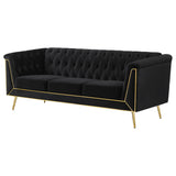 Coaster Holly Tuxedo Arm Tufted Back Sofa Black Default Title