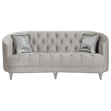 Coaster Avonlea Sloped Arm Tufted Sofa Grey Default Title