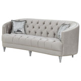 Coaster Avonlea Sloped Arm Tufted Sofa Grey Default Title