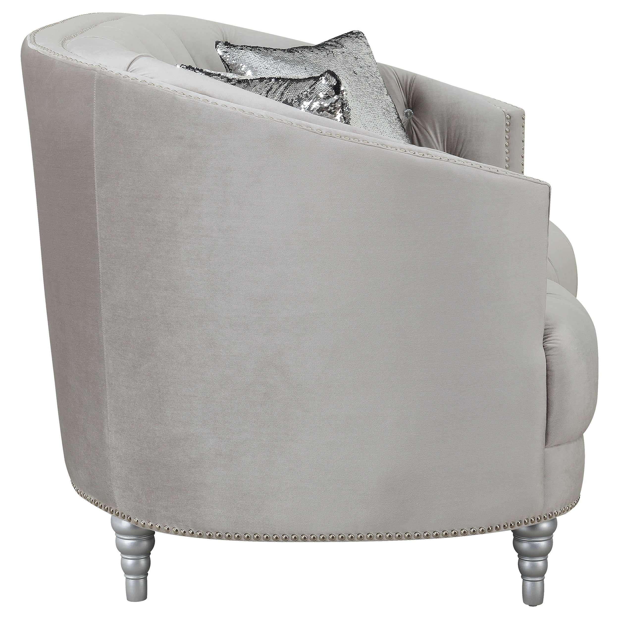 Coaster Avonlea Sloped Arm Tufted Sofa Grey Default Title