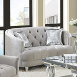 Coaster Avonlea Sloped Arm Tufted Loveseat Grey Default Title