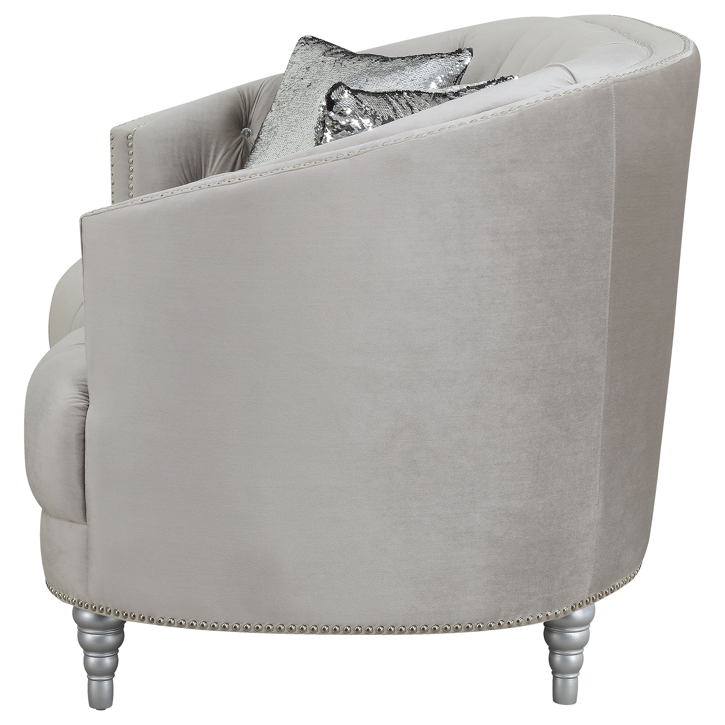 Coaster Avonlea Sloped Arm Tufted Loveseat Grey Default Title