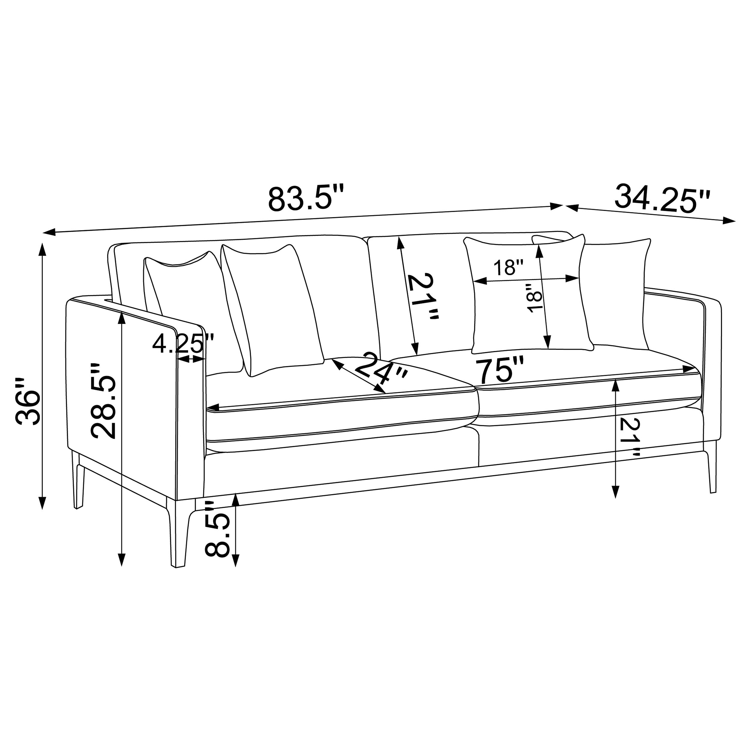 Coaster Apperson Cushioned Back Sofa Light Grey Default Title