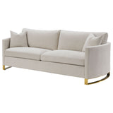 Coaster Corliss Upholstered Arched Arms Sofa Beige Default Title