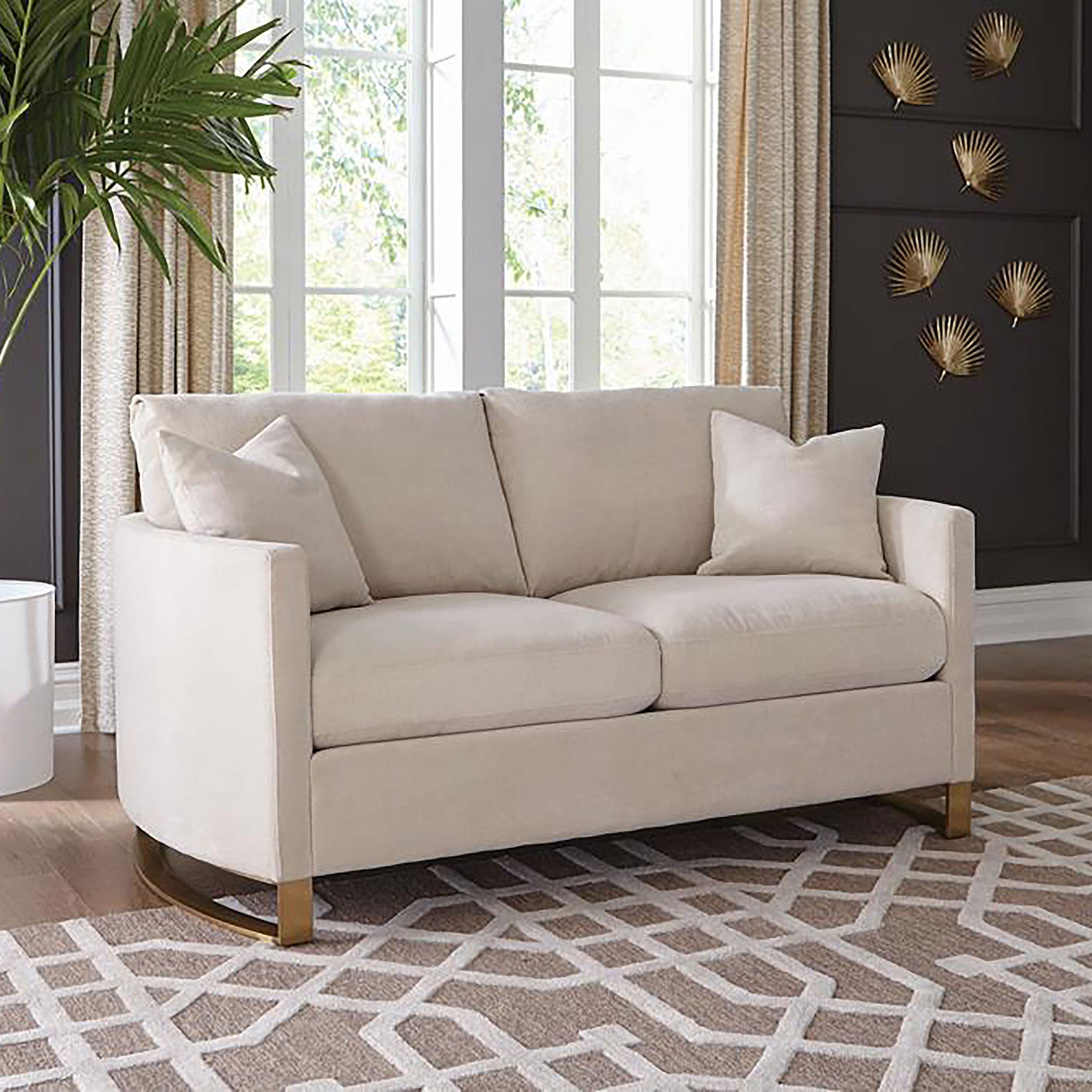 Coaster Corliss Upholstered Arched Arms Loveseat Beige Default Title