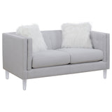 Coaster Glacier Tufted Upholstered Loveseat Light Grey Default Title