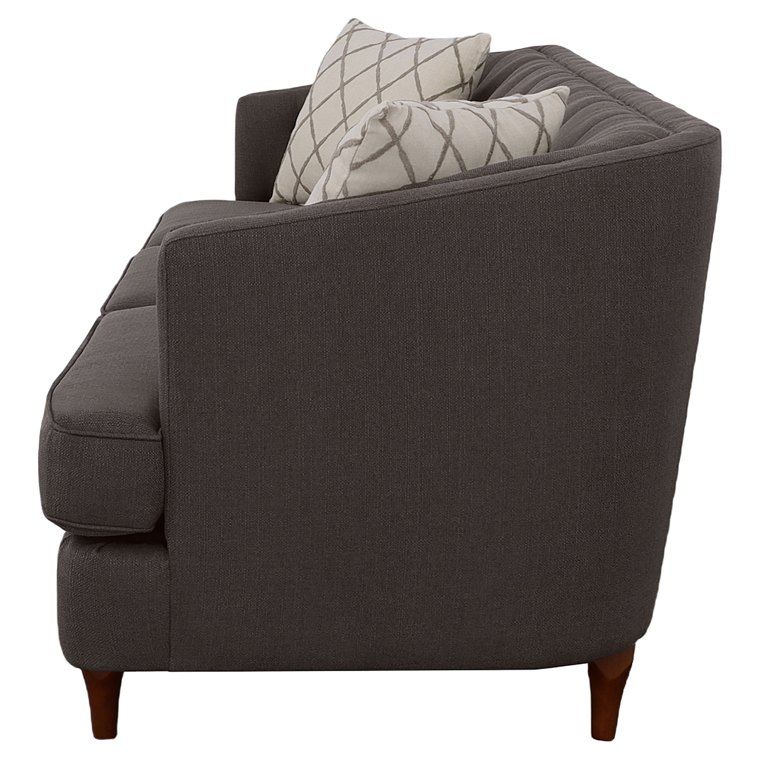 Coaster Shelby Recessed Arms and Tufted Tight Back Sofa Grey and Brown Default Title