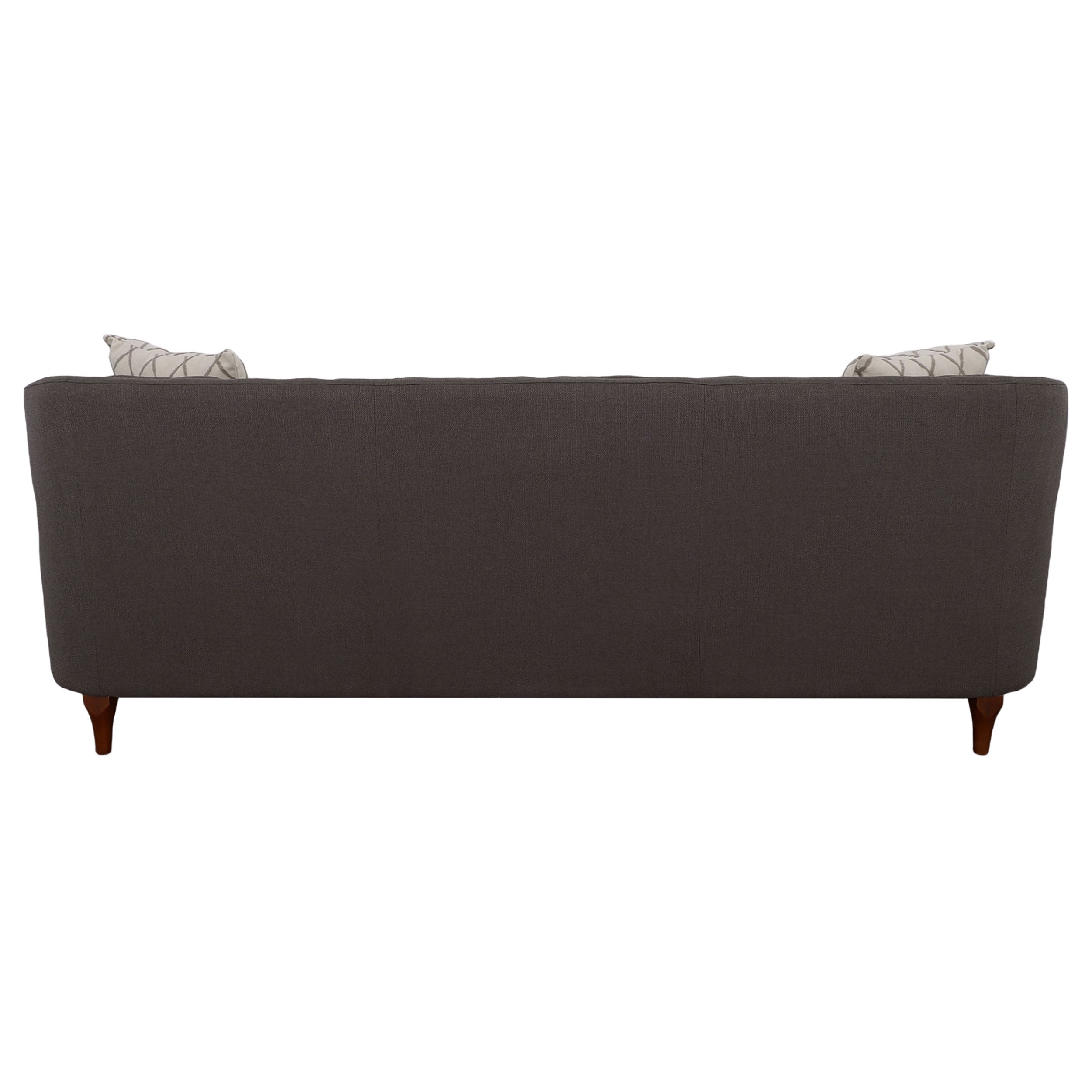 Coaster Shelby Recessed Arms and Tufted Tight Back Sofa Grey and Brown Default Title