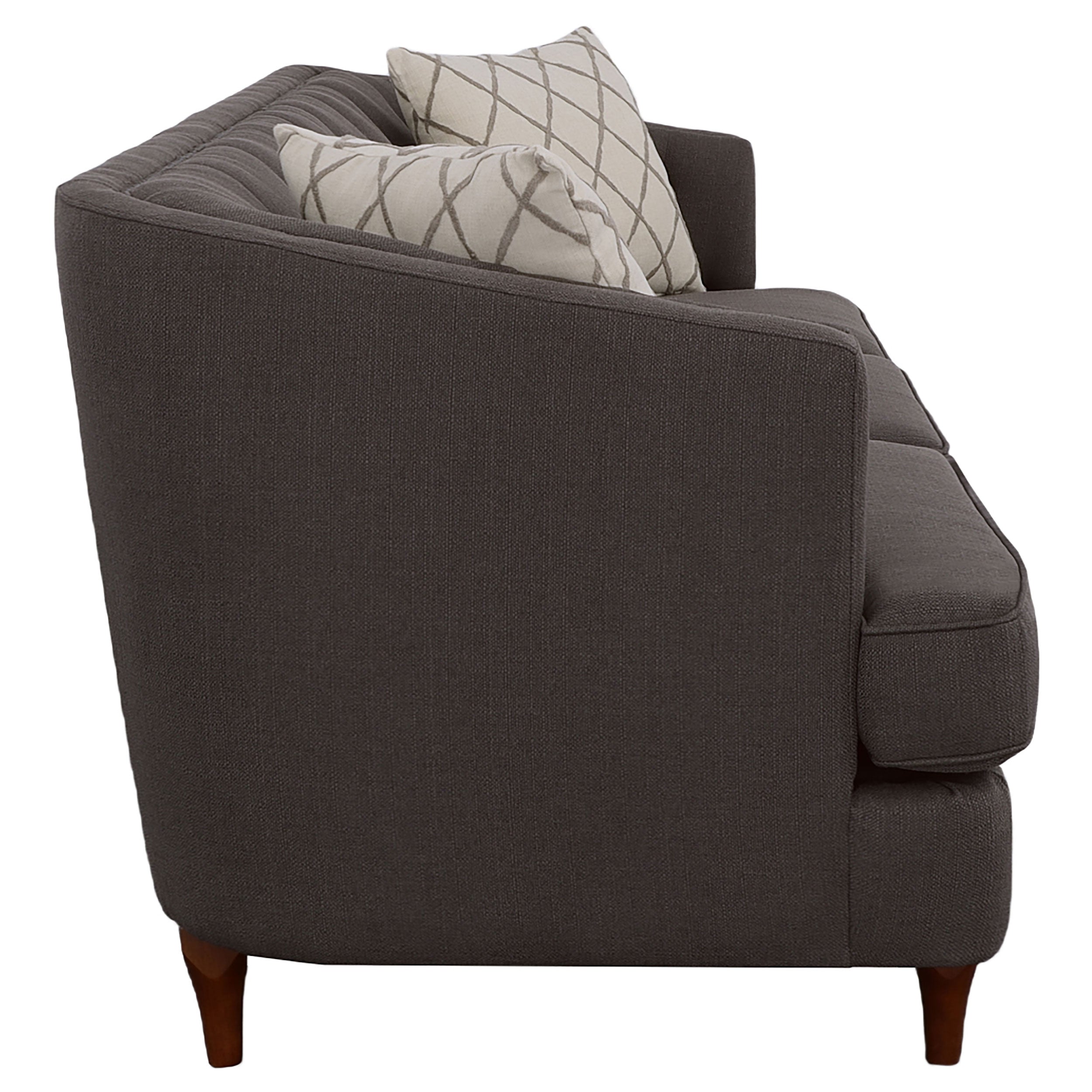 Coaster Shelby Recessed Arms and Tufted Tight Back Sofa Grey and Brown Default Title