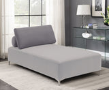 Coaster Giovanni Upholstered Accent Chaise with Removable Pillow Grey Default Title