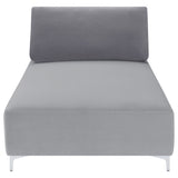 Coaster Giovanni Upholstered Accent Chaise with Removable Pillow Grey Default Title