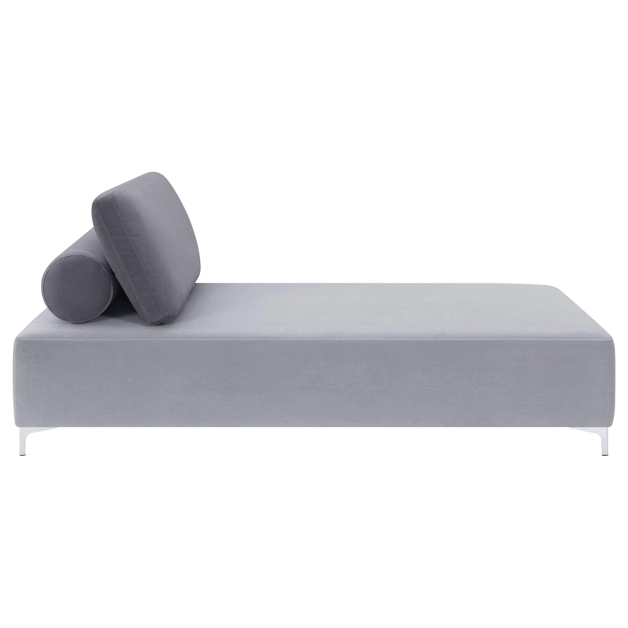 Coaster Giovanni Upholstered Accent Chaise with Removable Pillow Grey Default Title