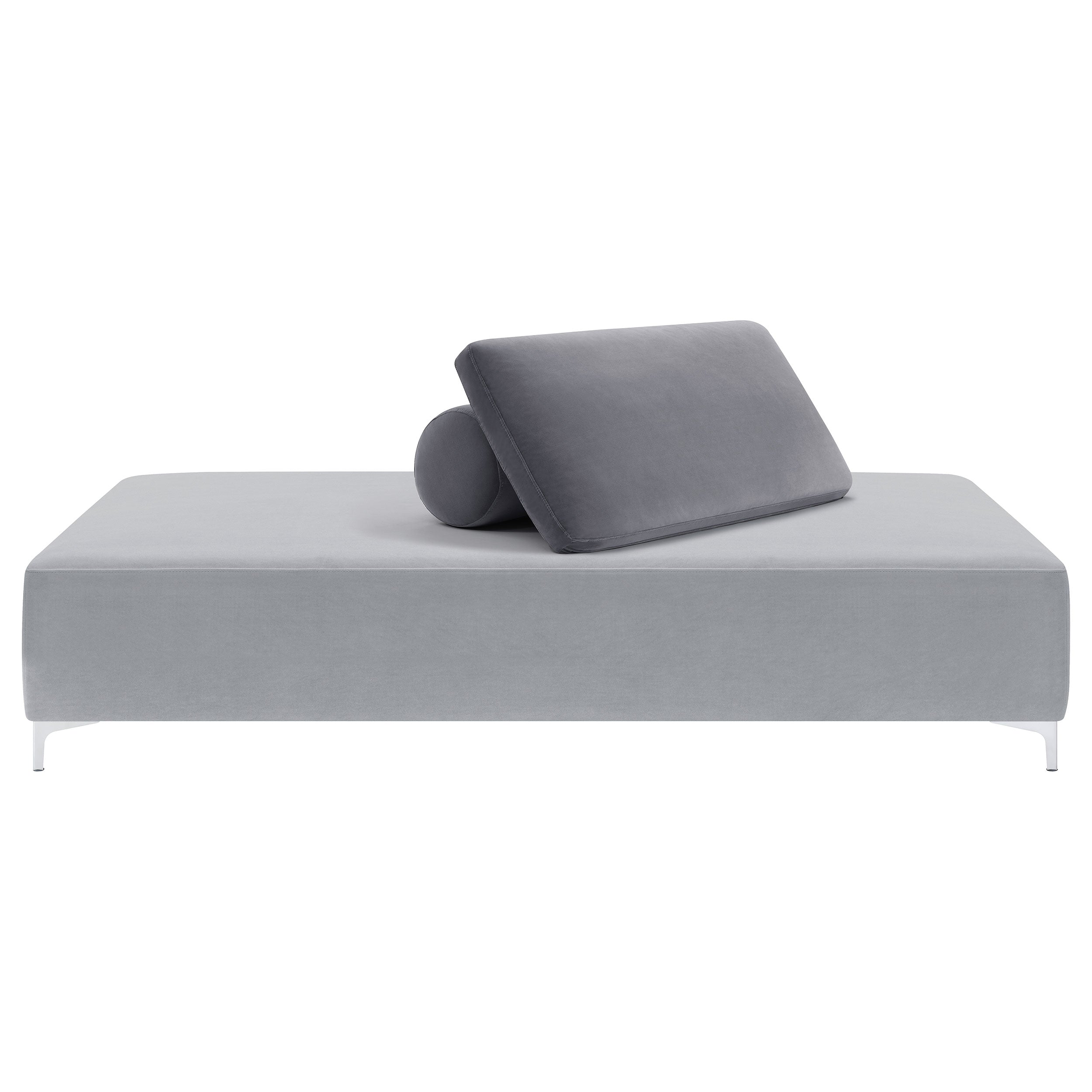 Coaster Giovanni Upholstered Accent Chaise with Removable Pillow Grey Default Title