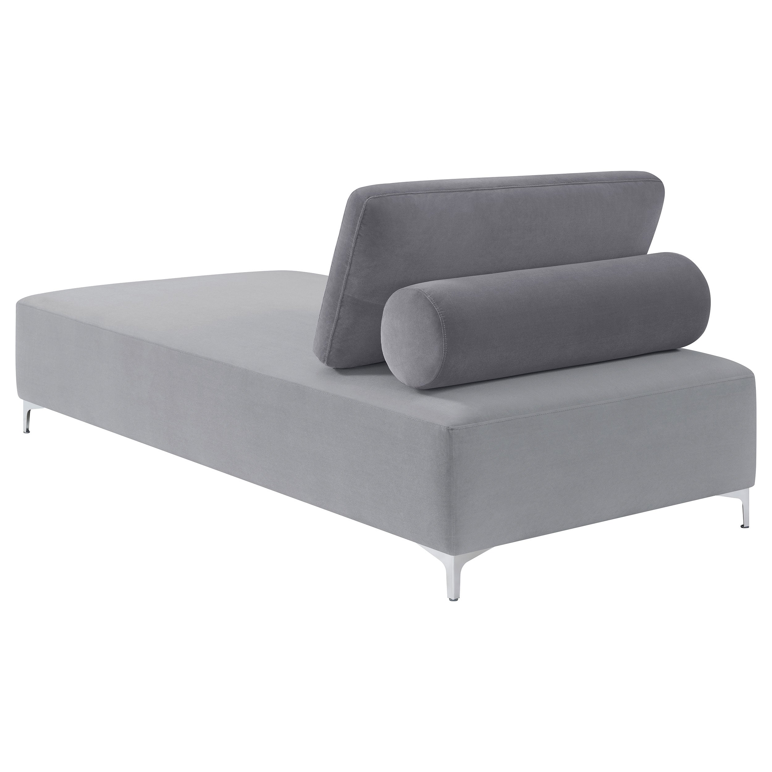 Coaster Giovanni Upholstered Accent Chaise with Removable Pillow Grey Default Title