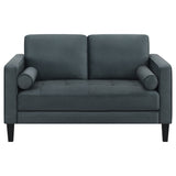 Coaster Gulfdale Cushion Back Upholstered Loveseat Dark Teal Default Title