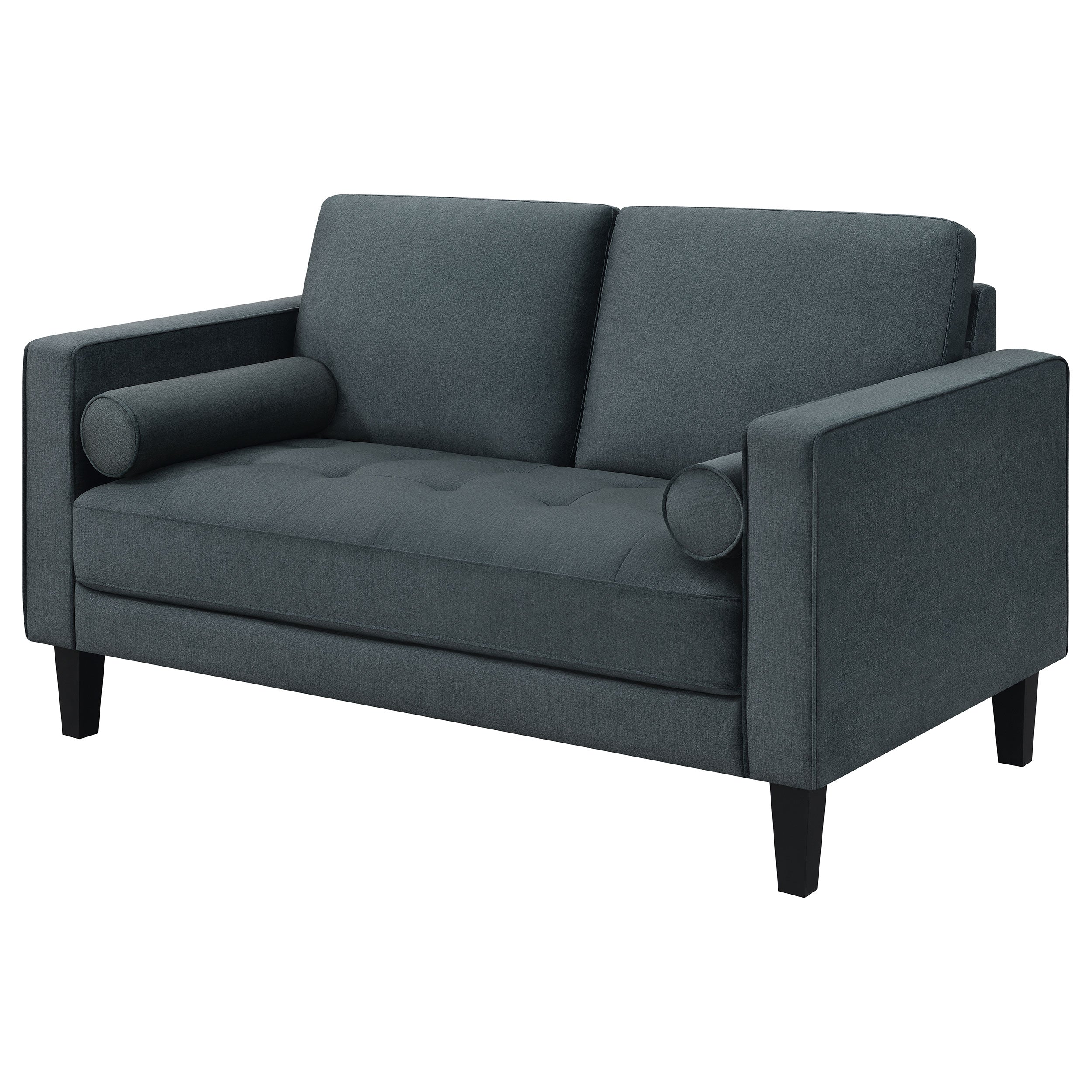 Coaster Gulfdale Cushion Back Upholstered Loveseat Dark Teal Default Title