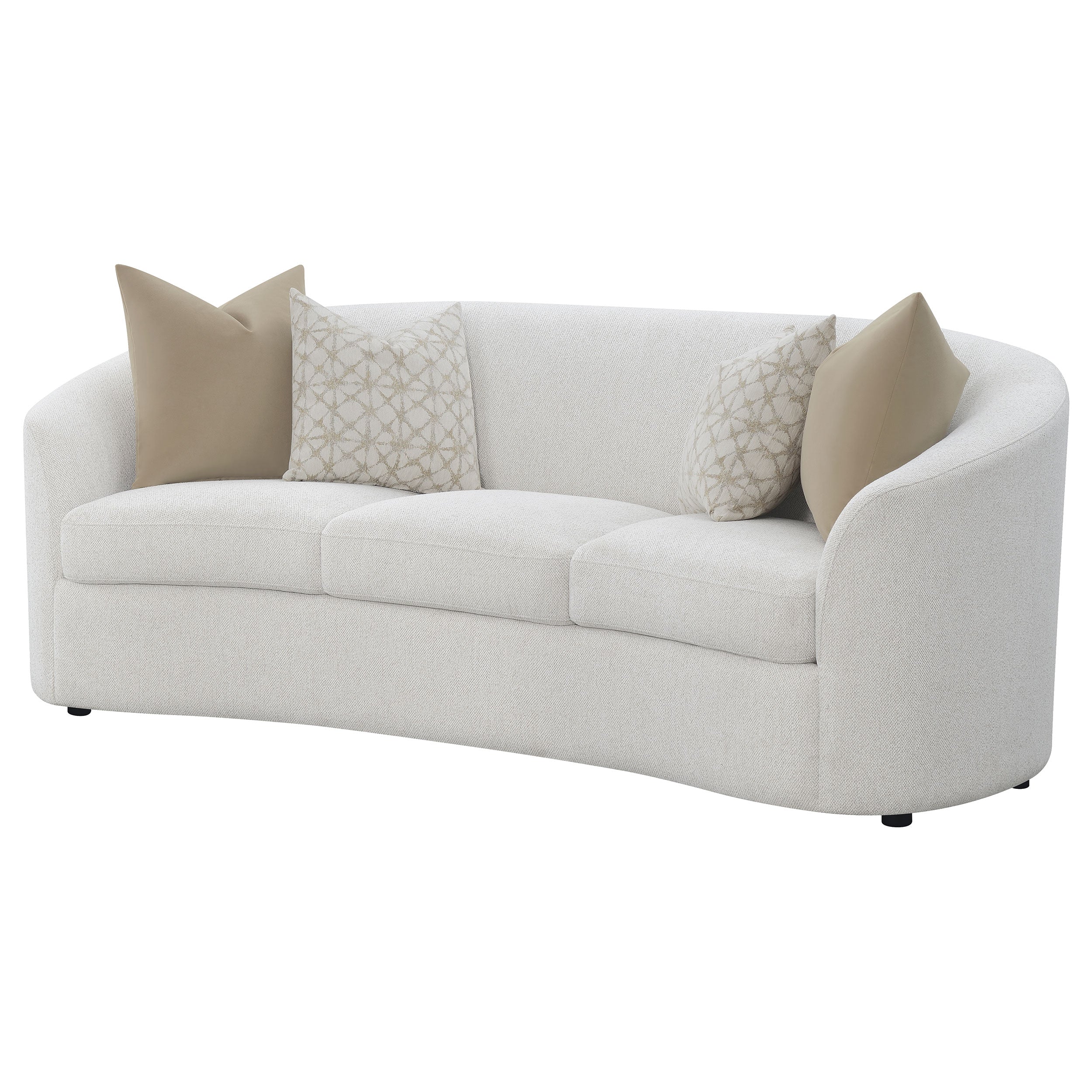 Coaster Rainn Upholstered Tight Back Sofa Latte Default Title