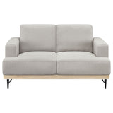 Coaster Kester Recessed Track Arm Loveseat Beige Default Title