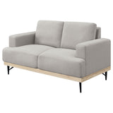 Coaster Kester Recessed Track Arm Loveseat Beige Default Title