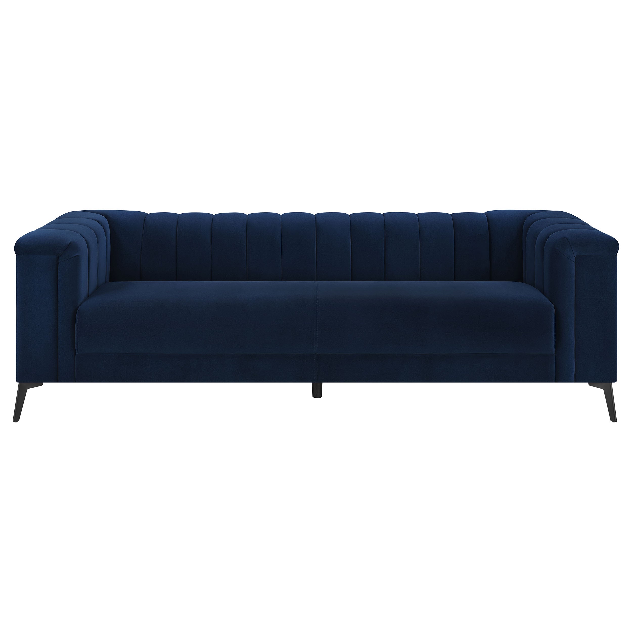 Coaster Chalet Tuxedo Arm Sofa Blue Default Title