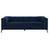 Coaster Chalet Tuxedo Arm Sofa Blue Default Title